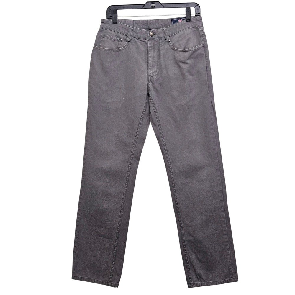 Vineyard Vines 5-Pocket Pants Mens 30x32 Grey Cotton Canvas Straight Leg Casual